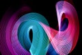 Background of colorful neon glowing light shapes Royalty Free Stock Photo